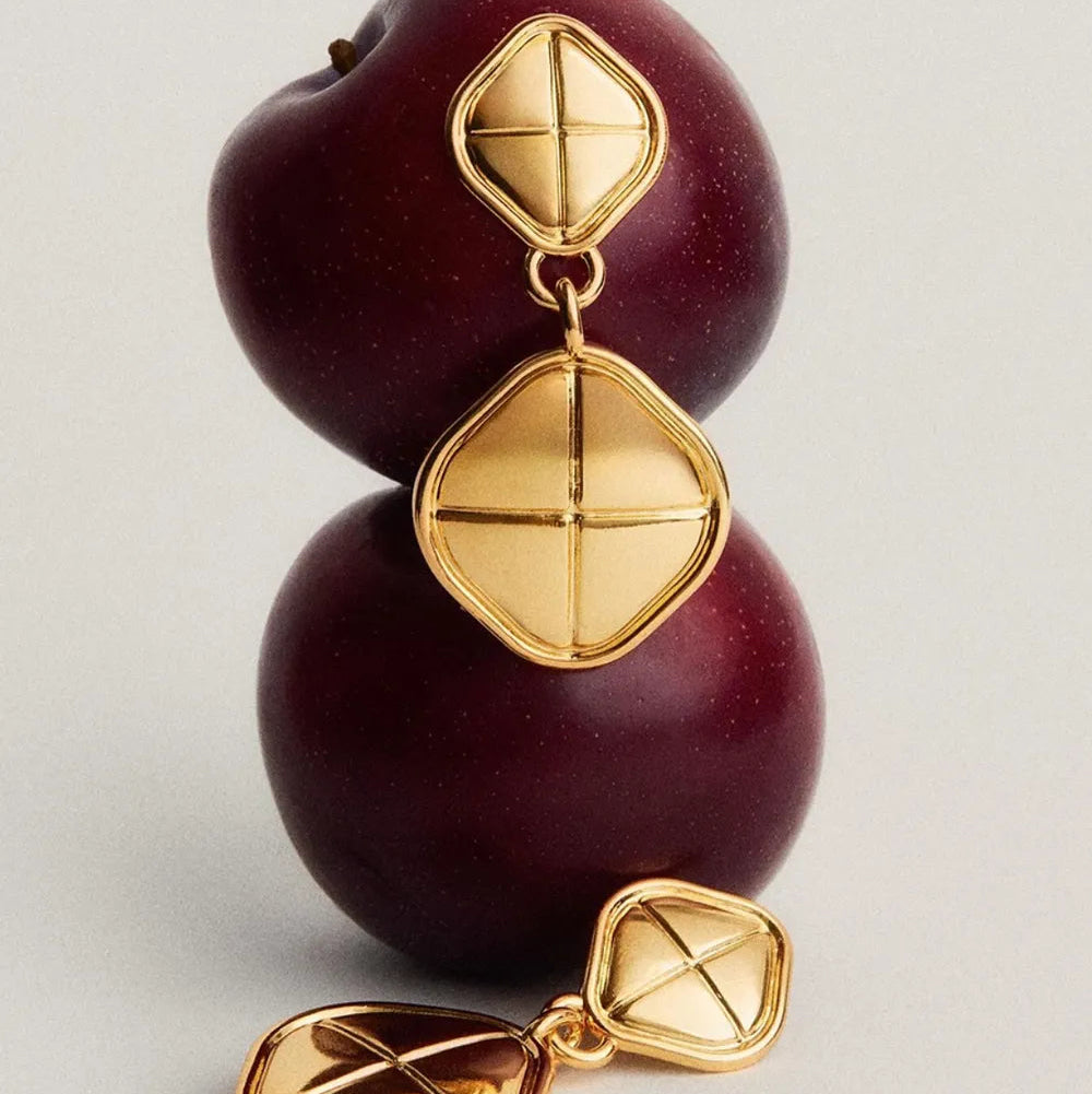 ORECCHINI SQUARE ORO PLACCATO 18K