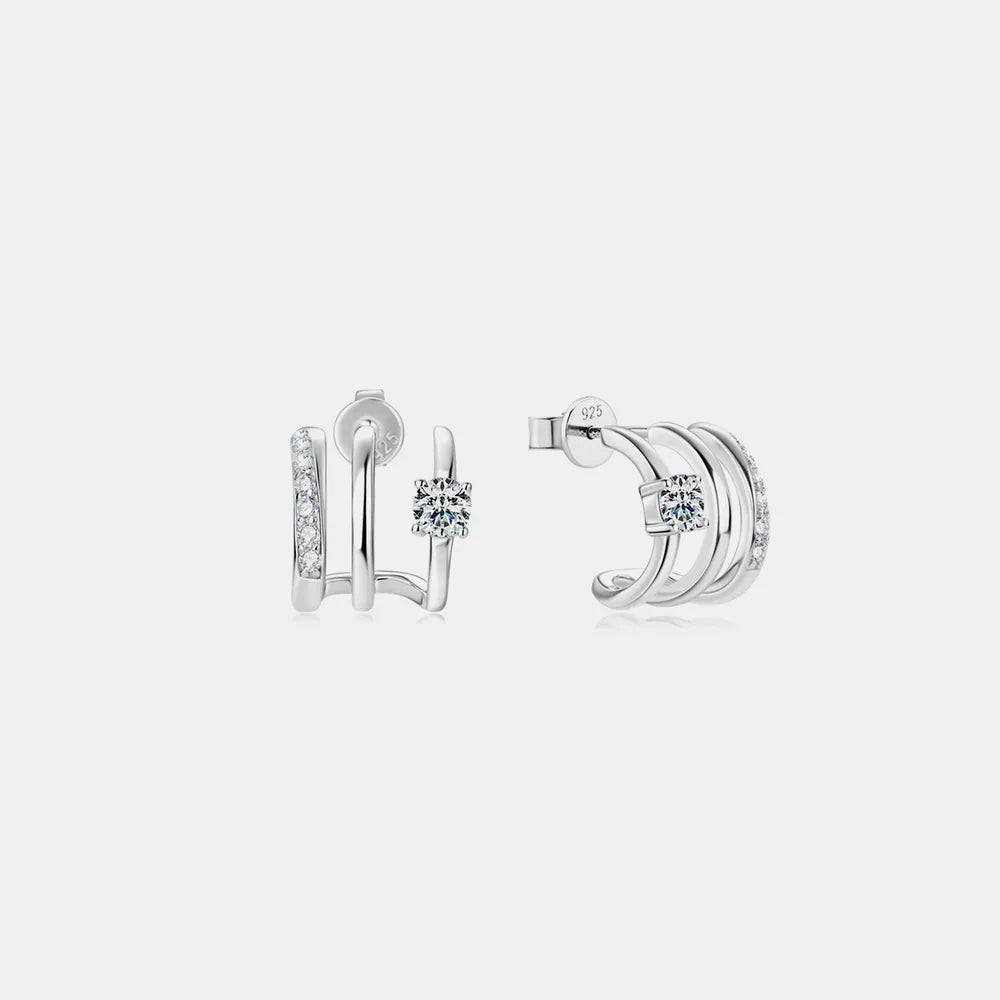 ORECCHINI TRIS ARGENTO MOISSANITE