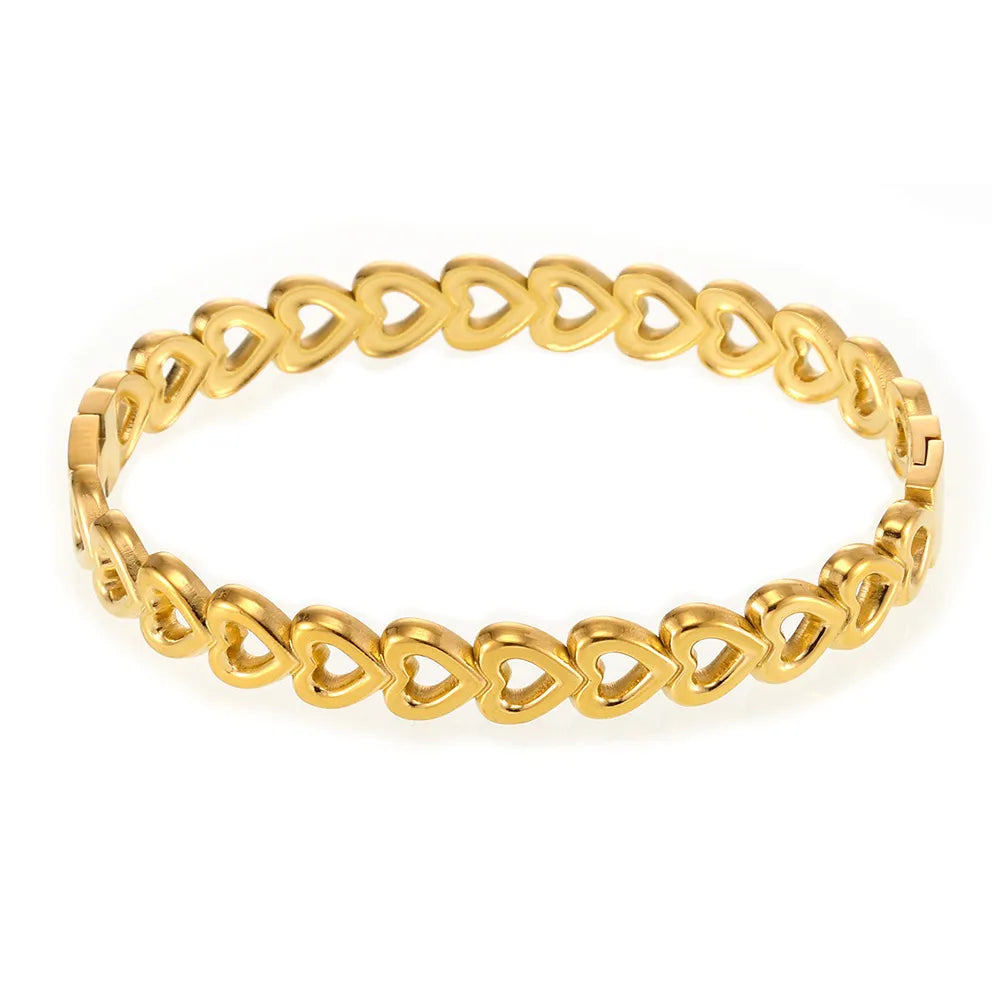 BRACCIALE FULL DI CUORI PLACCATO ORO 18K