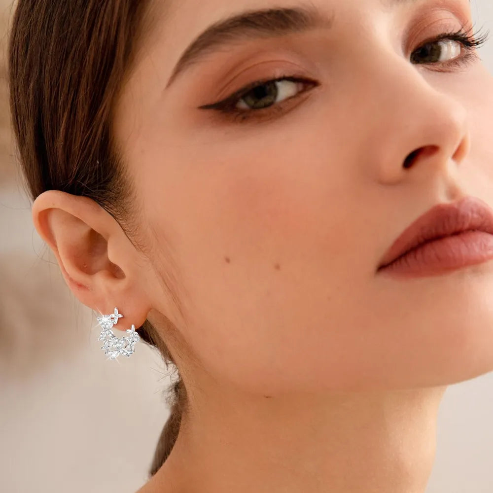 ORECCHINI LUCKY ARGENTO MOISSANITE