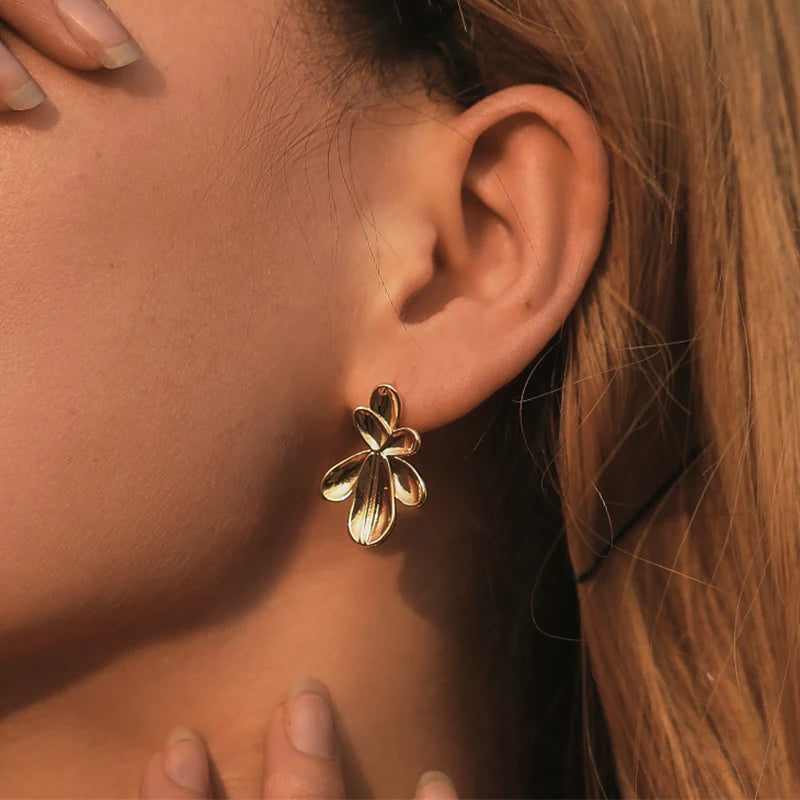 ORECCHINI FOGLIA ORO PLACCATO 18K