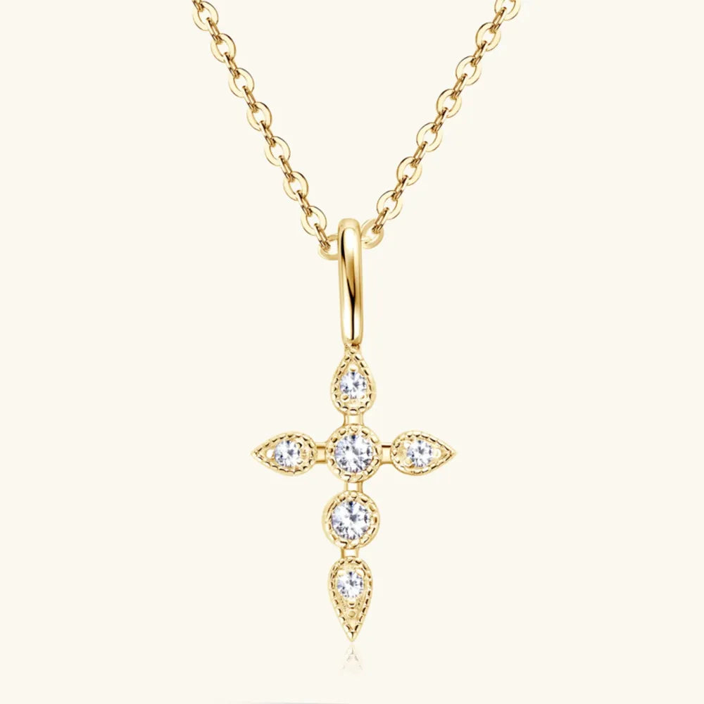 COLLANA CROCE ARGENTO MOISSANITE