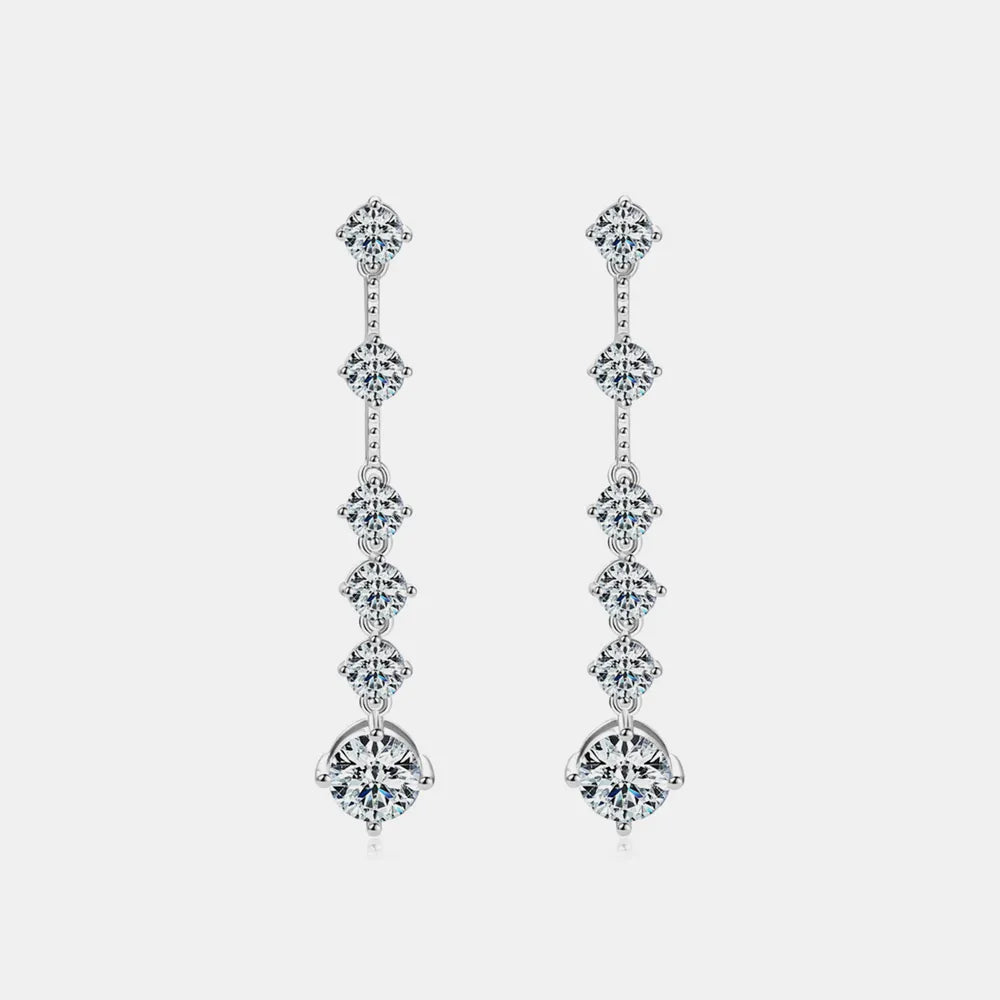 ORECCHINI FILO ARGENTO MOISSANITE 4 CARATI
