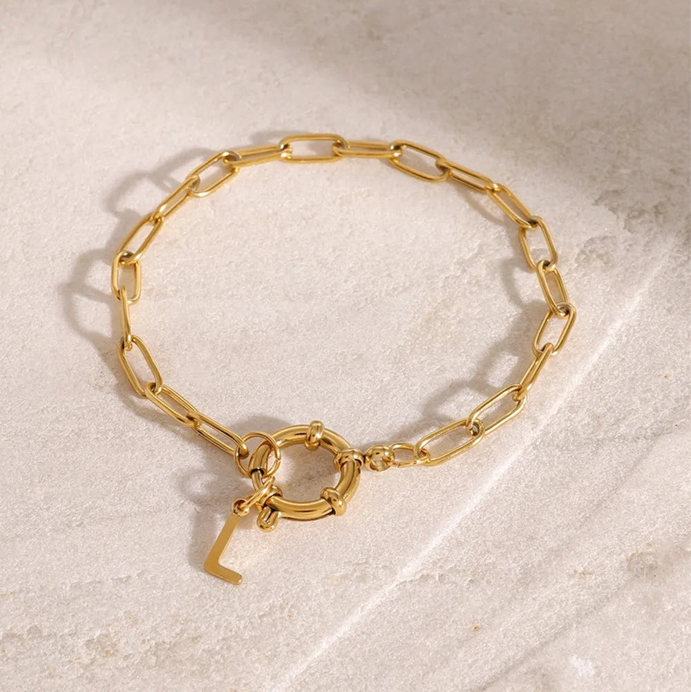 BRACCIALE LETTER PLACCATO ORO 18K