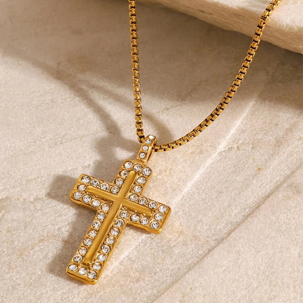 COLLANA CROSS ORO PLACCATO 18K
