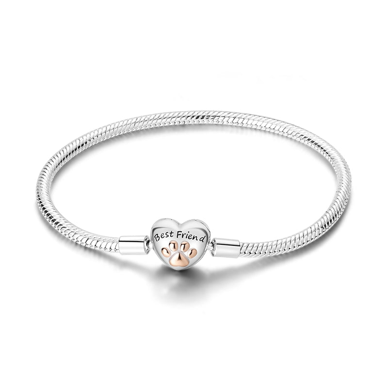 BRACCIALE BEST DOG PLACCATO ARGENTO