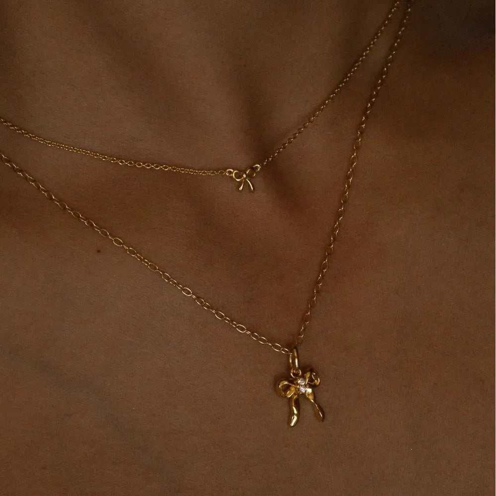 COLLANA FIOCCO ORO PLACCATO 18K
