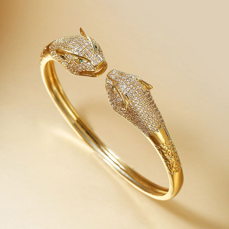 BRACCIALE LEOPARD PLACCATO ORO 18K ZIRCONI