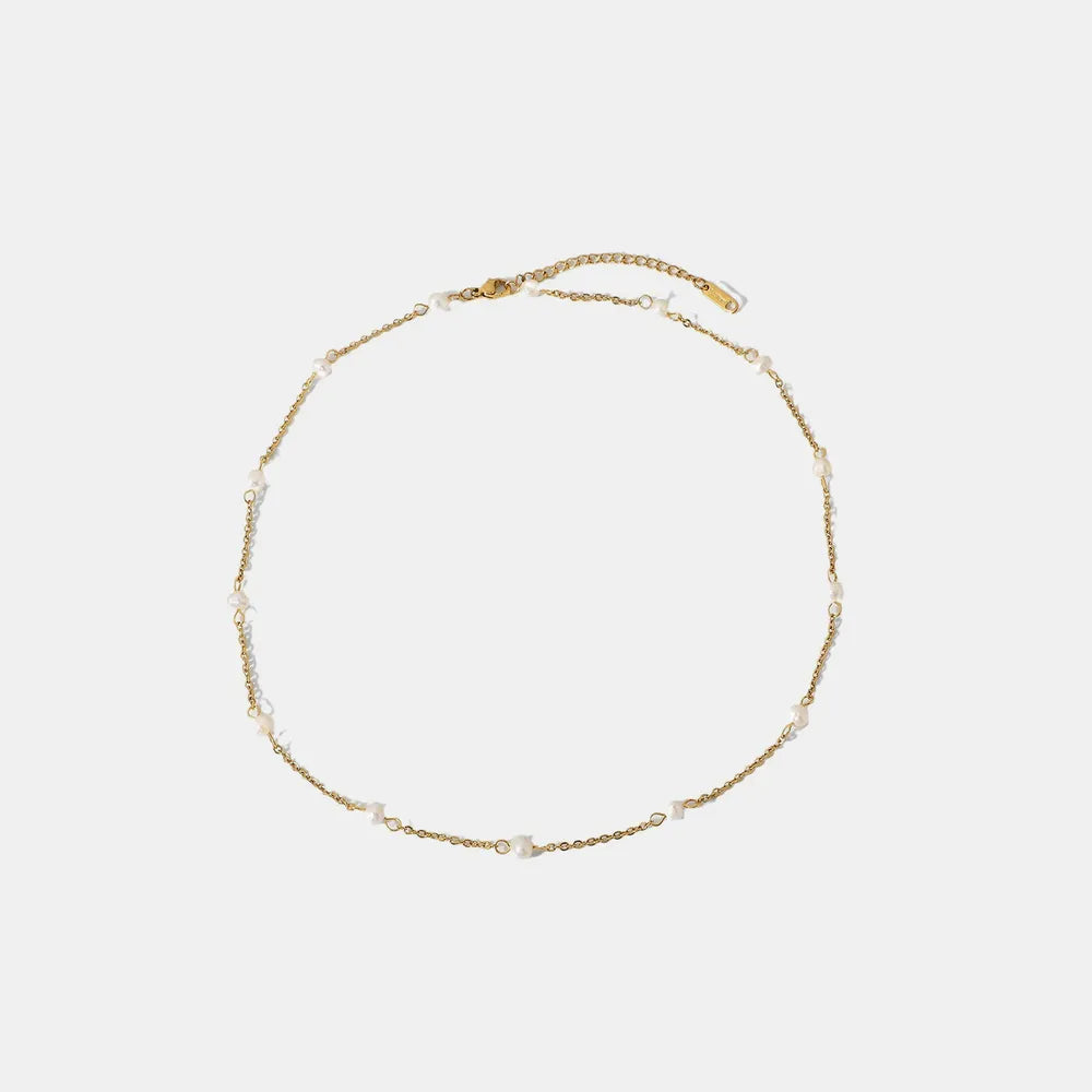 COLLANA PERLA ORO PLACCATO 18K