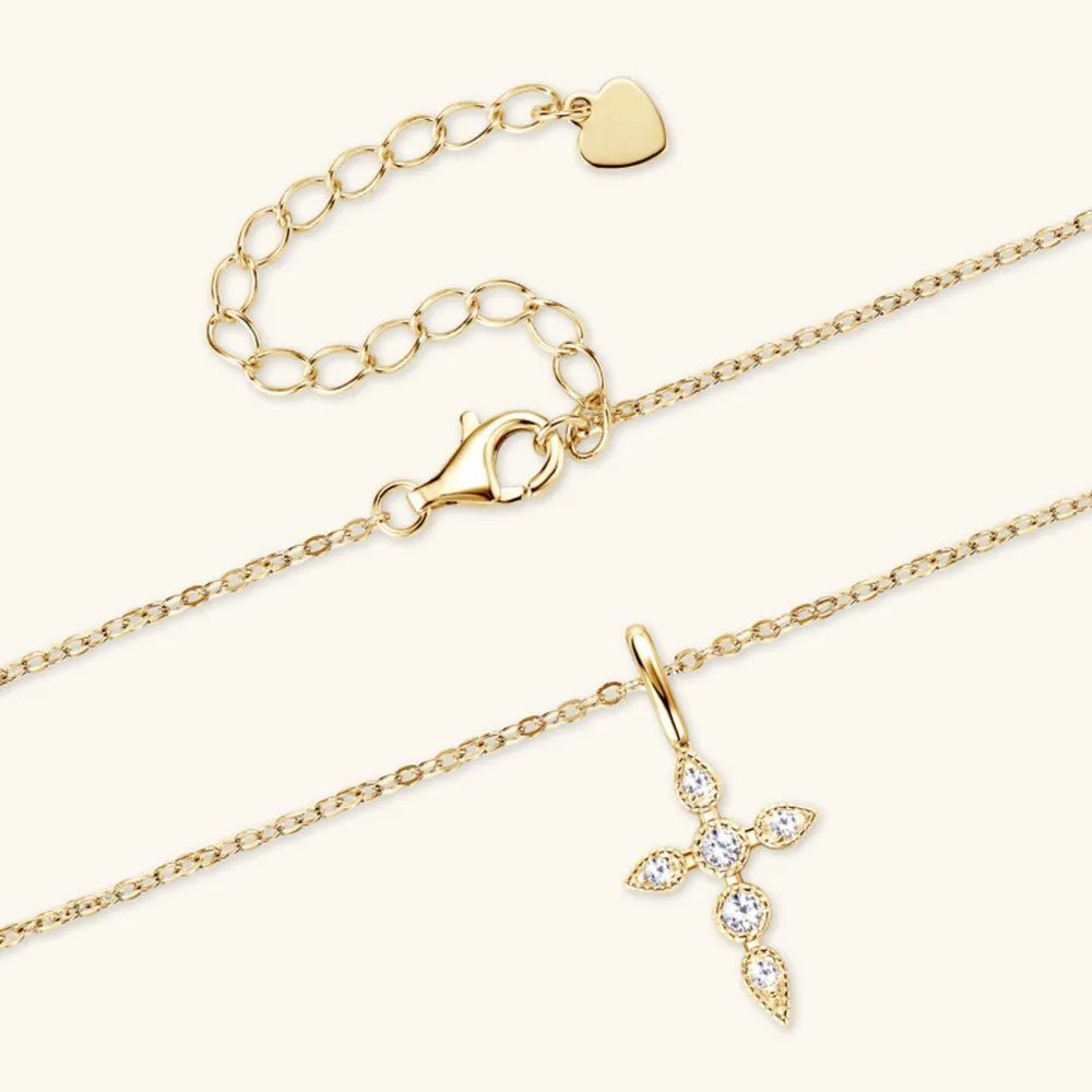 COLLANA CROCE ARGENTO MOISSANITE