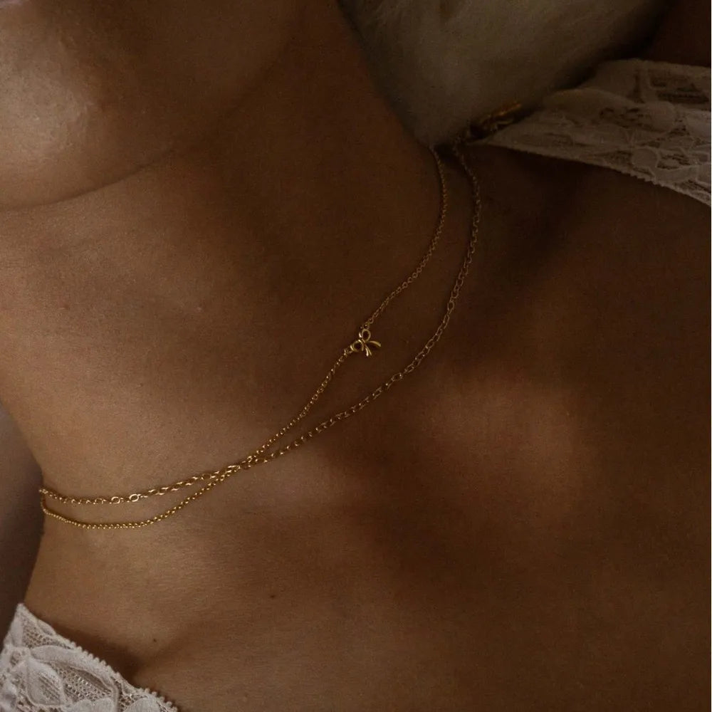 COLLANA FIOCCO ORO PLACCATO 18K