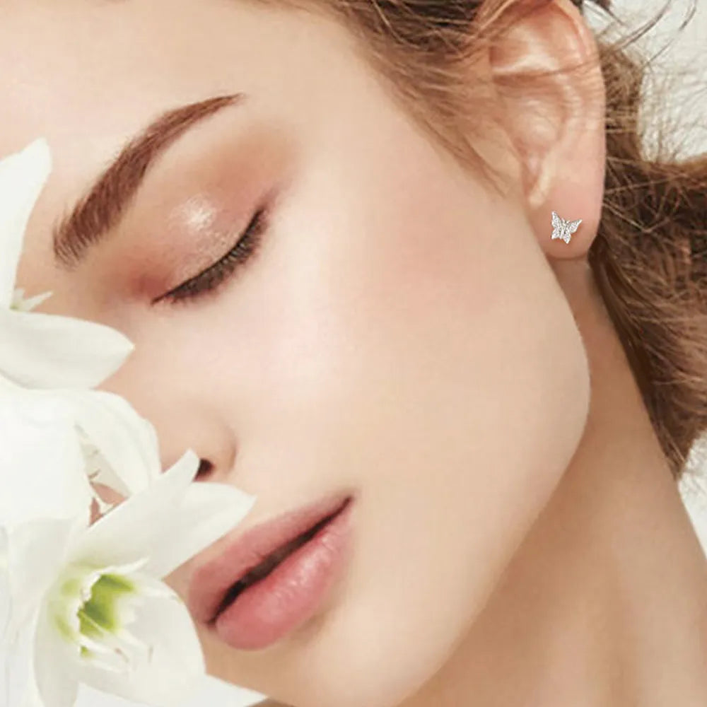 ORECCHINI FARFALLA ARGENTO MOISSANITE