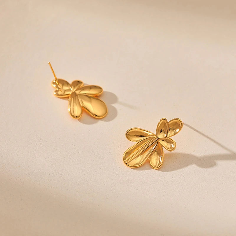 ORECCHINI FOGLIA ORO PLACCATO 18K