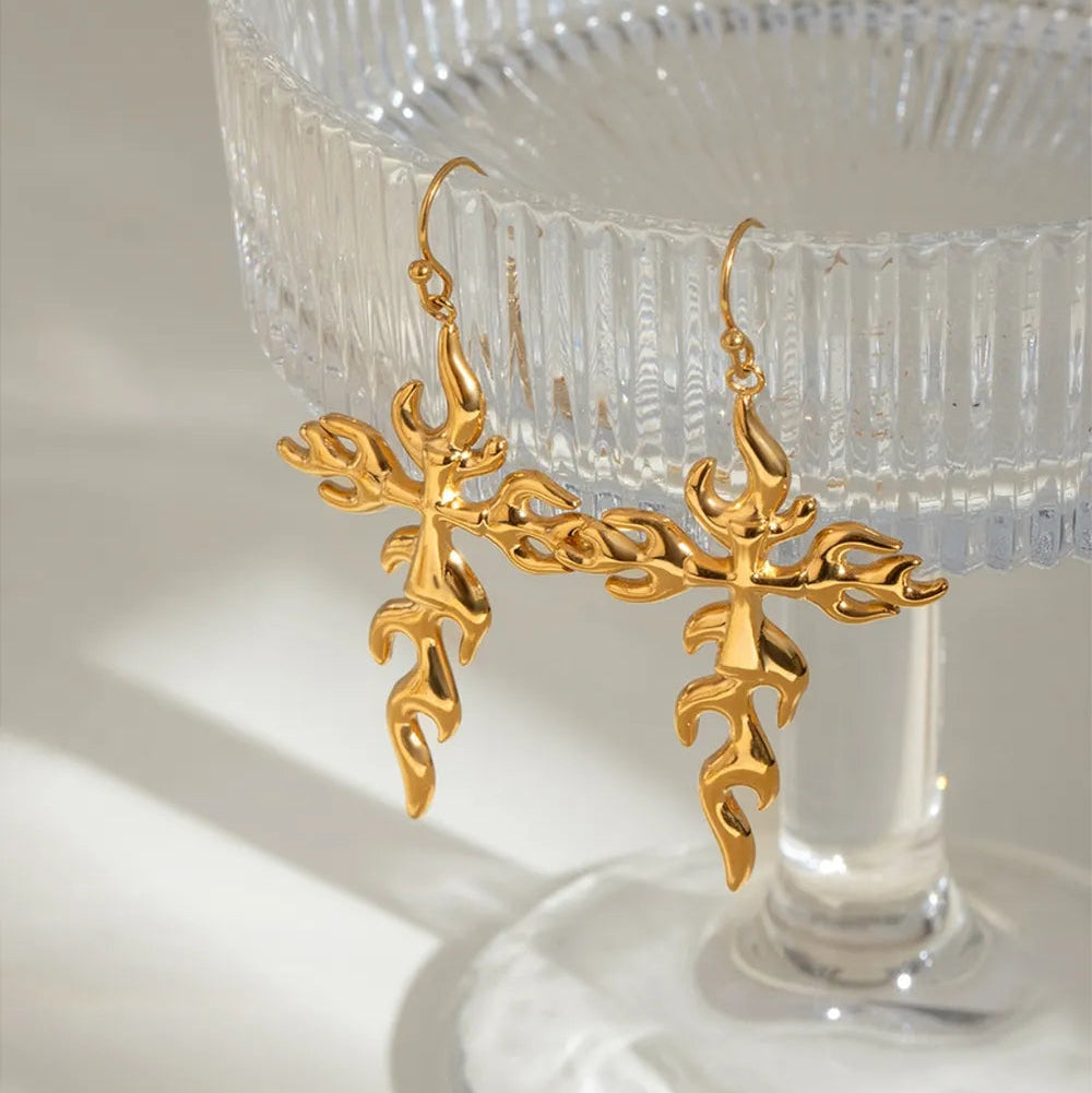 ORECCHINI CROSS ORO PLACCATO 18K