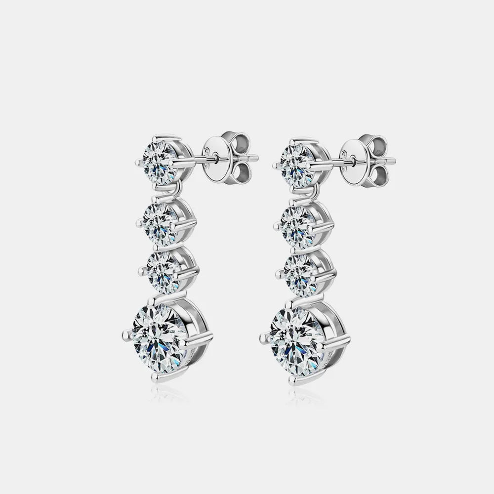 ORECCHINI PENDOLO ARGENTO MOISSANITE 4 CARATI
