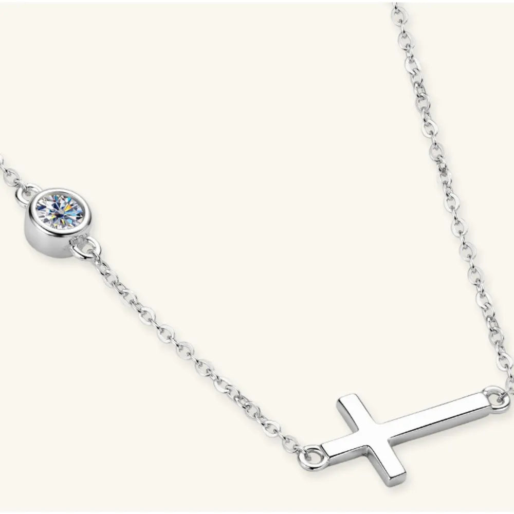 COLLANA CROSS ARGENTO MOISSANITE