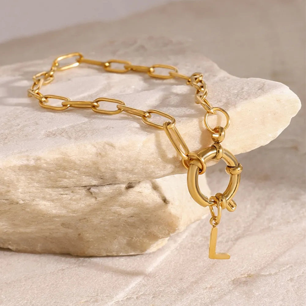 BRACCIALE LETTER PLACCATO ORO 18K