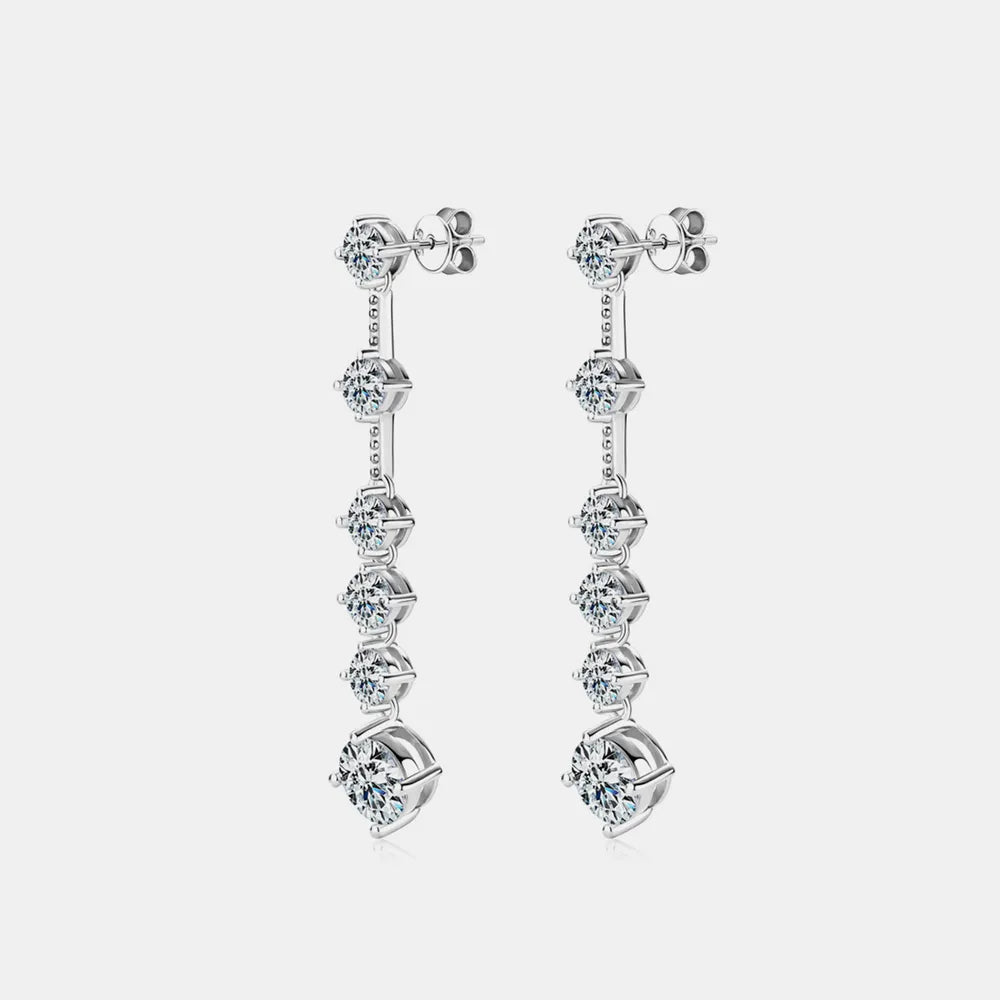 ORECCHINI FILO ARGENTO MOISSANITE 4 CARATI