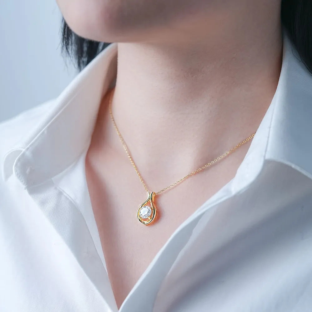 COLLANA GOCCIA ARGENTO MOISSANITE 2 CARATI