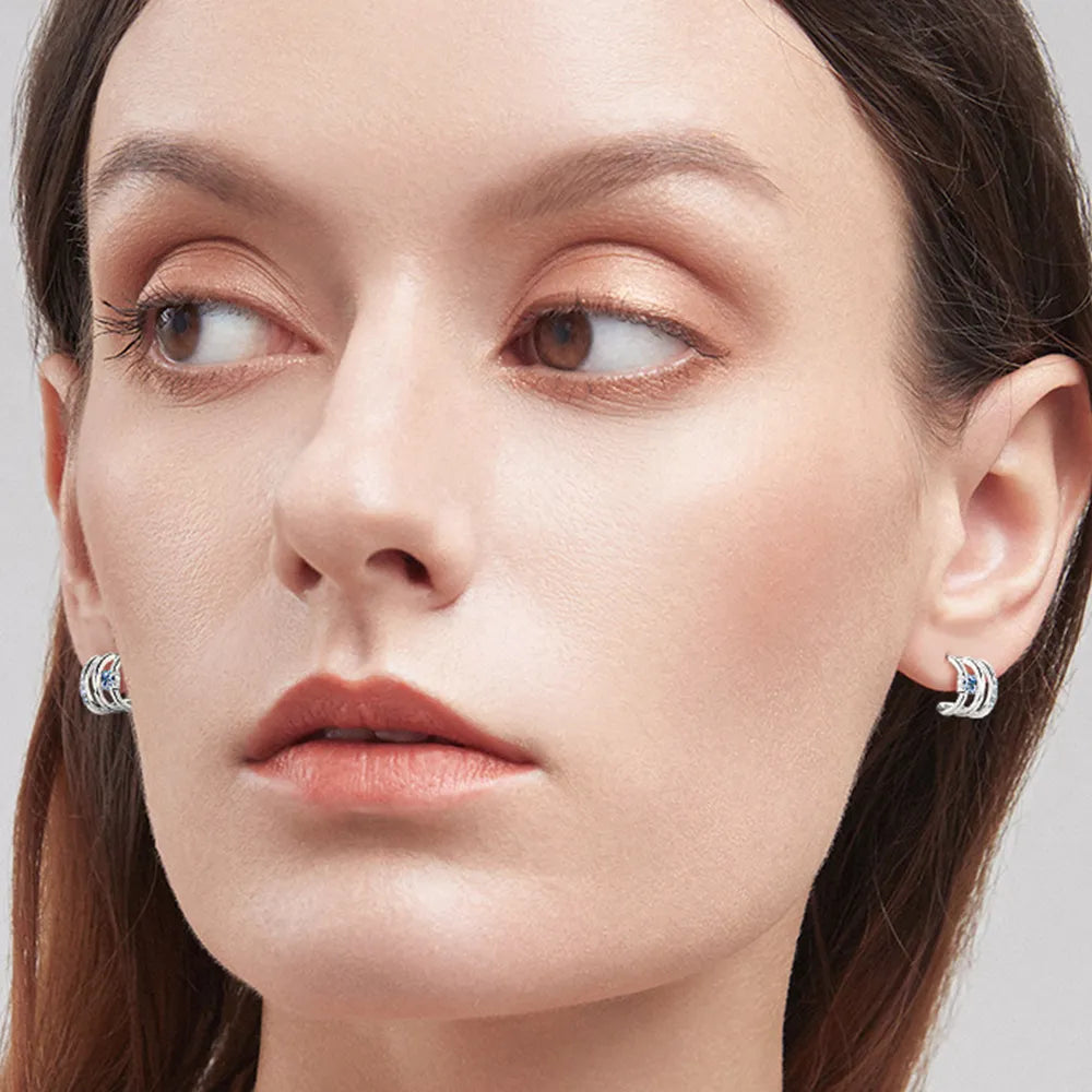 ORECCHINI TRIS ARGENTO MOISSANITE