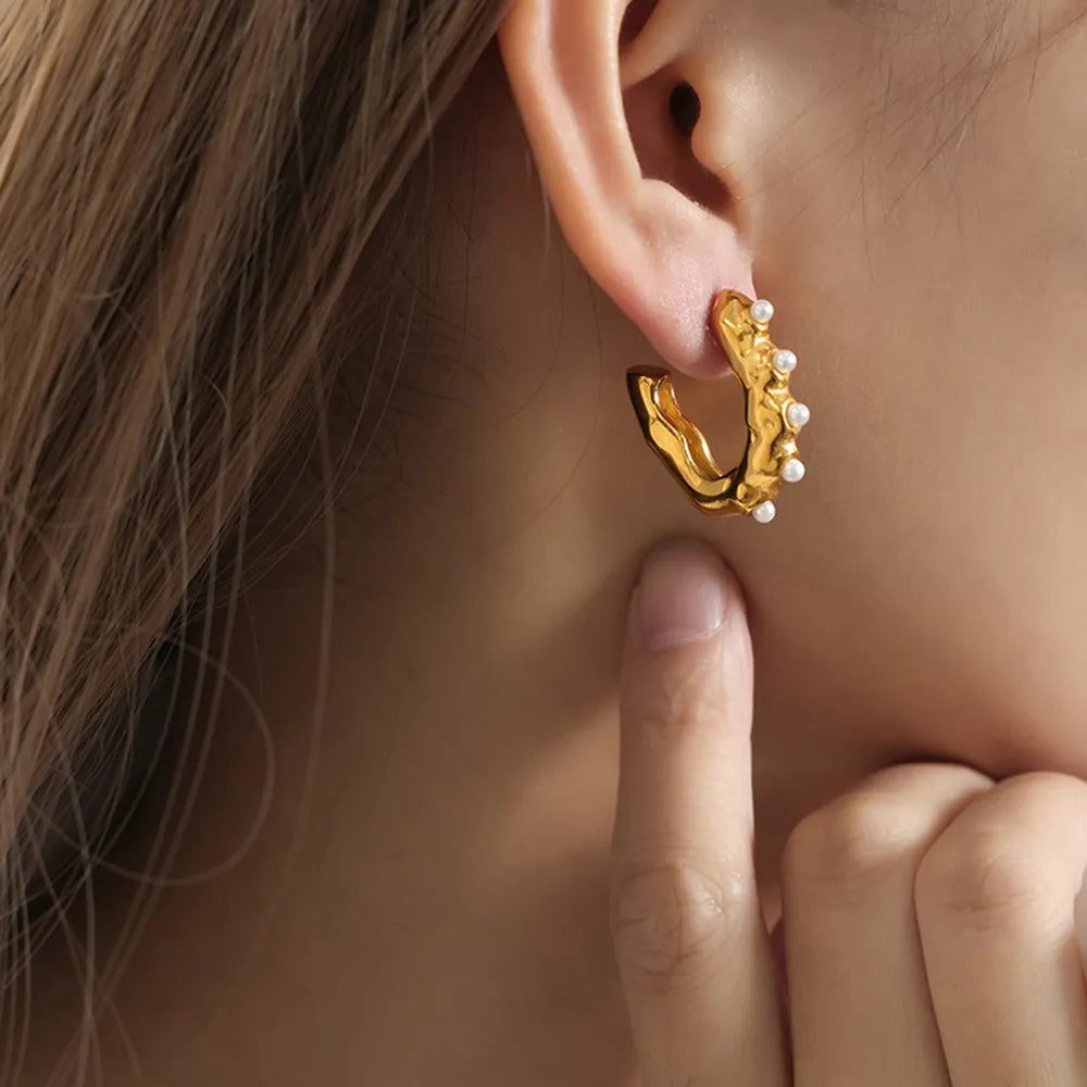 ORECCHINI PEARL ORO PLACCATO 18K