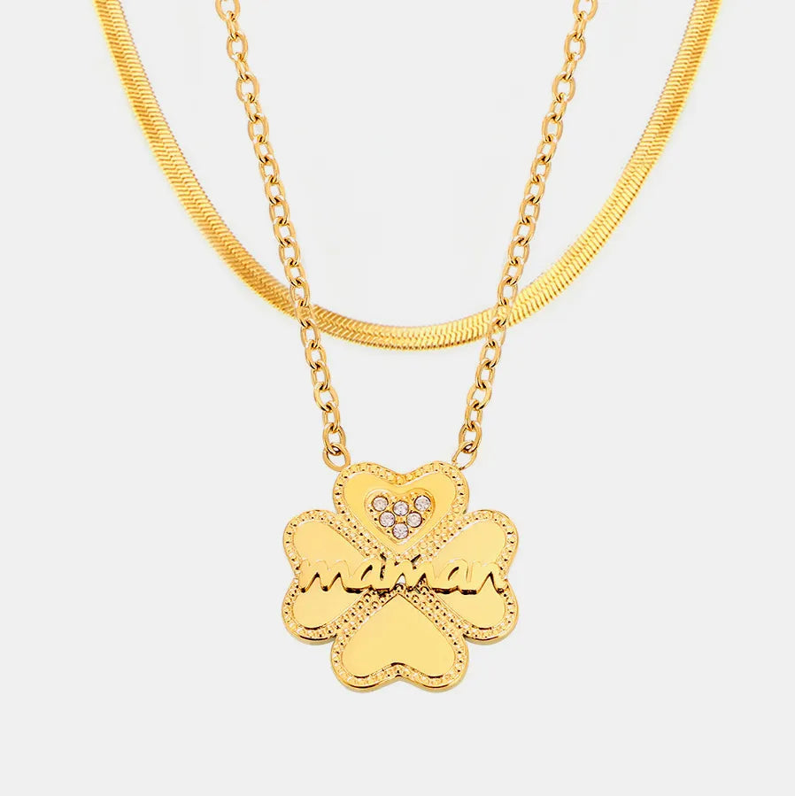 COLLANA QUADRIFOGLIO ORO PLACCATO 18K