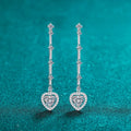 ORECCHINI CUORE ARGENTO MOISSANITE 2 CARATI