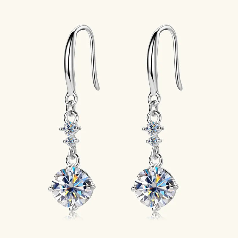 ORECCHINI LUCE ARGENTO MOISSANITE 2 CARATI