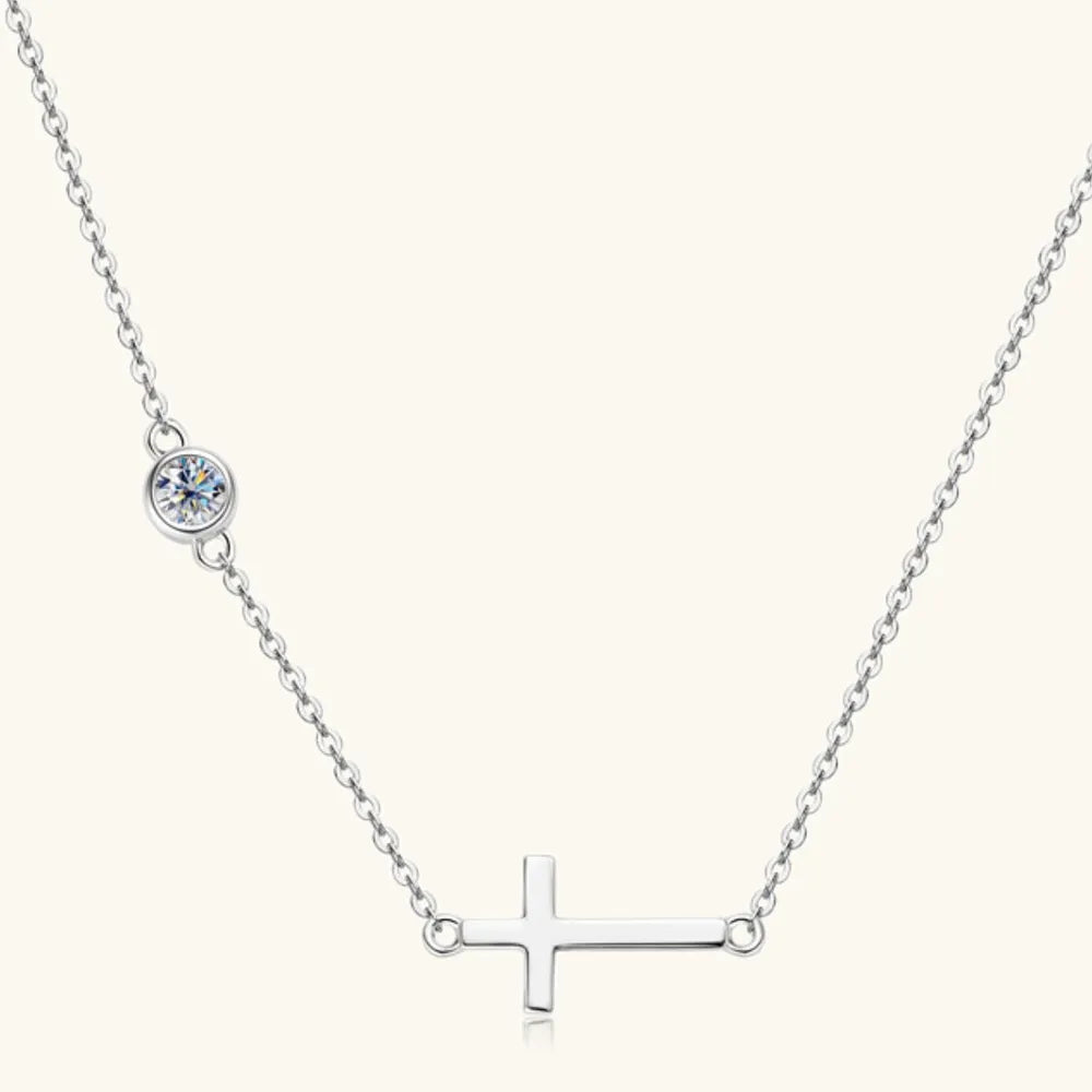 COLLANA CROSS ARGENTO MOISSANITE