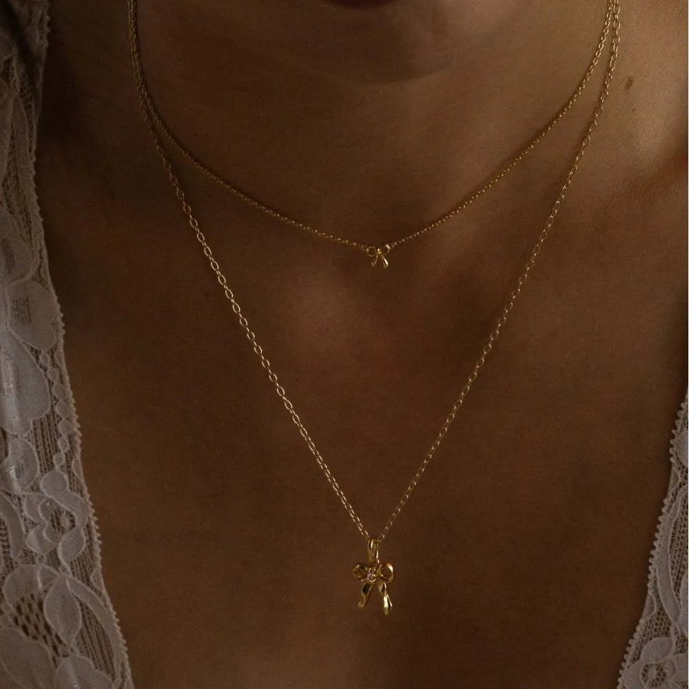 COLLANA FIOCCO ORO PLACCATO 18K