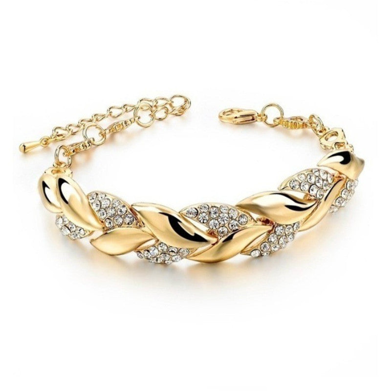 BRACCIALE INTRECCI PLACCATO ORO 18K