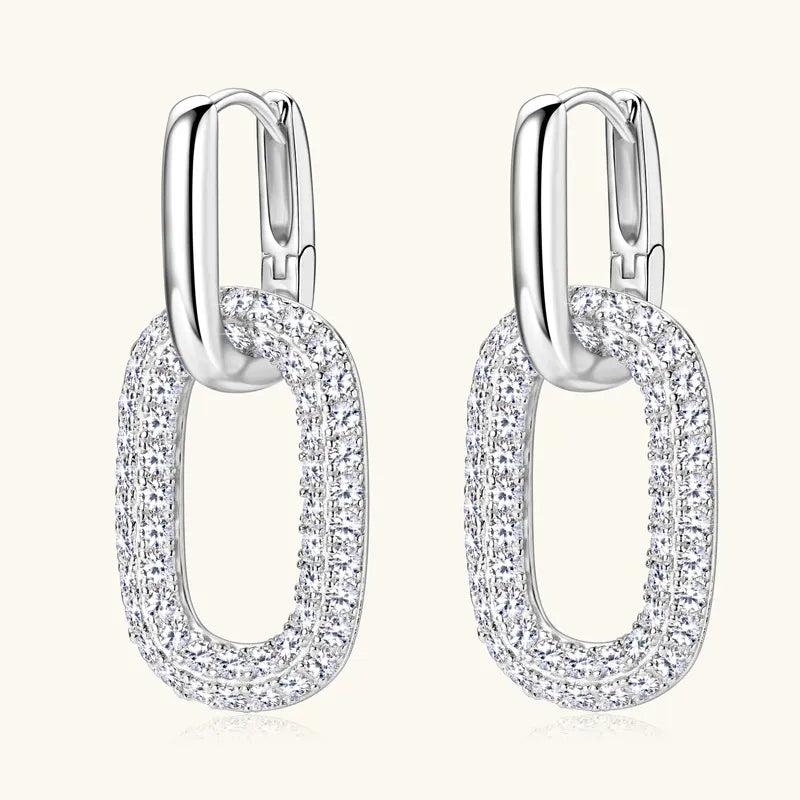 ORECCHINI CHAIN ARGENTO MOISSANITE 2.16 CARATI