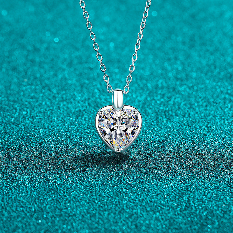 COLLANA HEART ARGENTO MOISSANITE 2 CARATI
