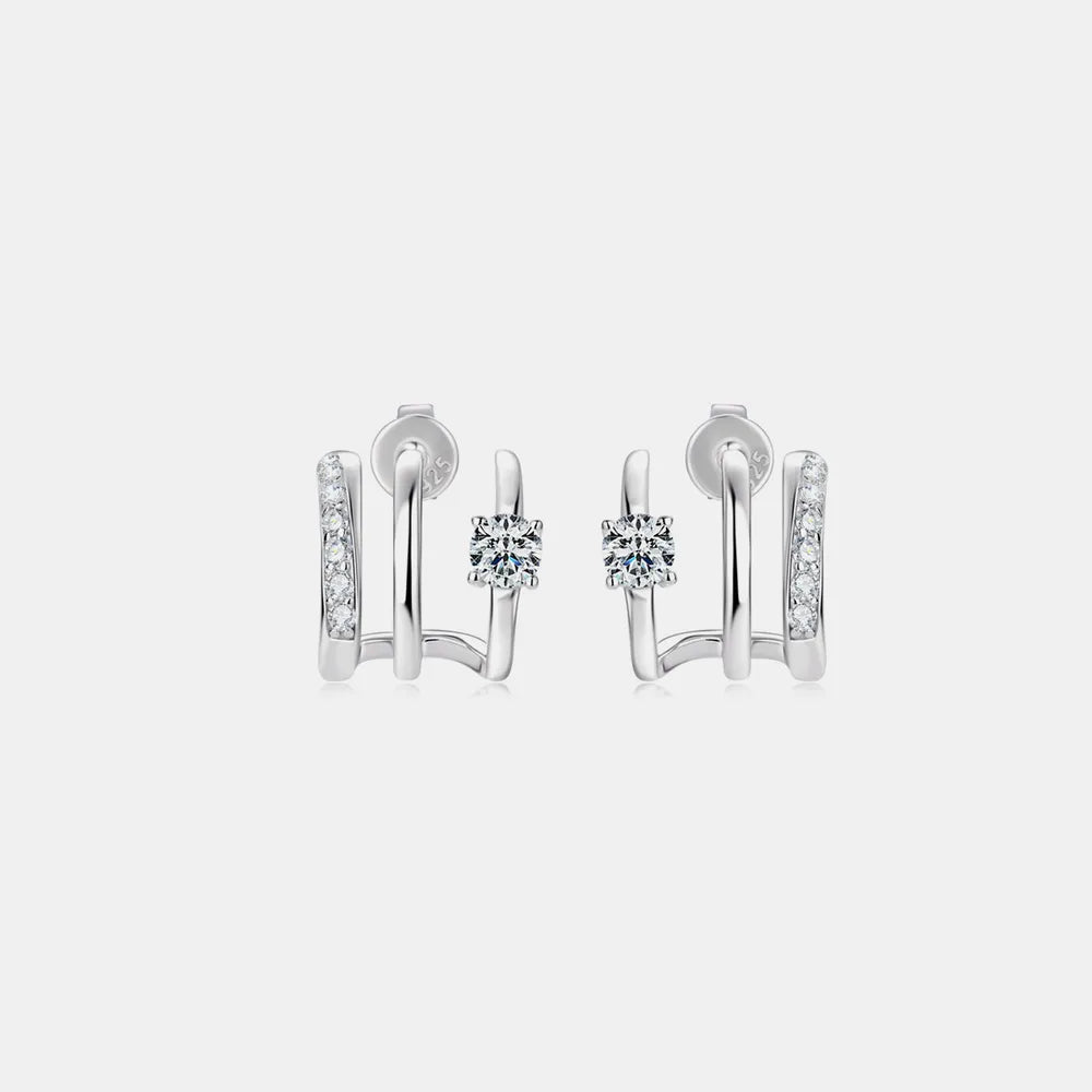 ORECCHINI TRIS ARGENTO MOISSANITE