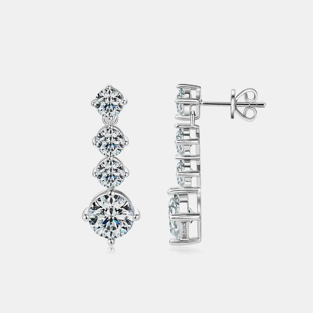 ORECCHINI PENDOLO ARGENTO MOISSANITE 4 CARATI