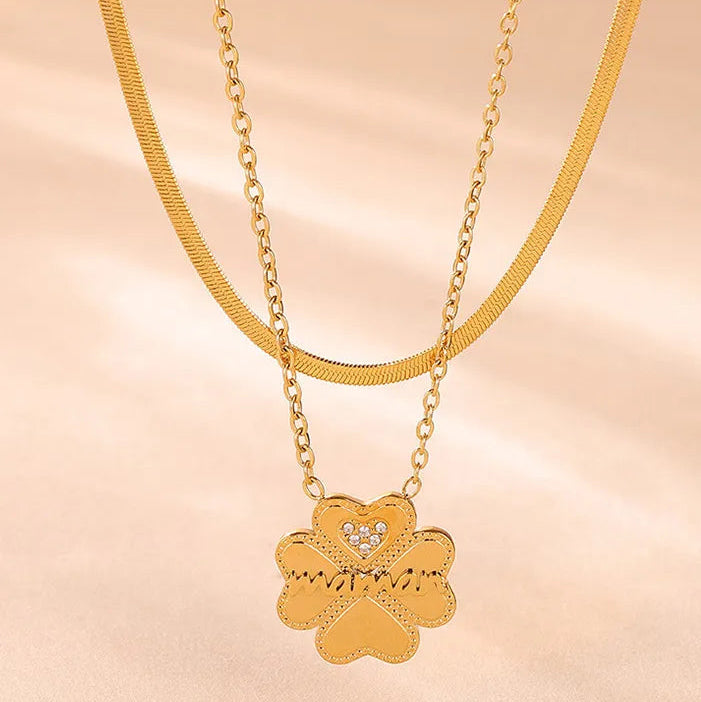 COLLANA QUADRIFOGLIO ORO PLACCATO 18K