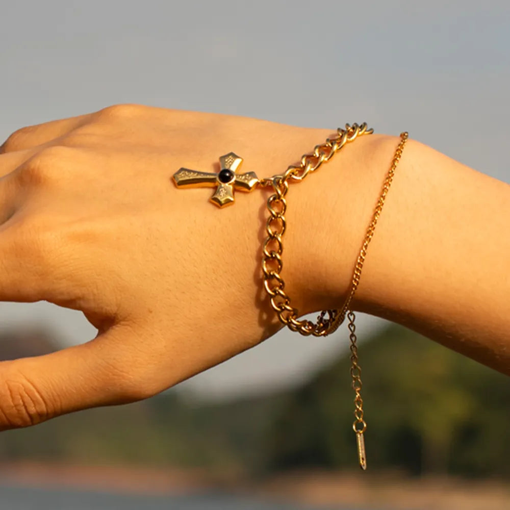 BRACCIALE CROCE PENDENTE