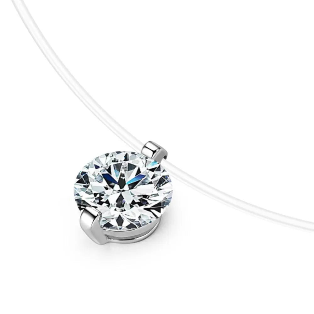 COLLANA ROUND ARGENTO MOISSANITE 1 CARATO