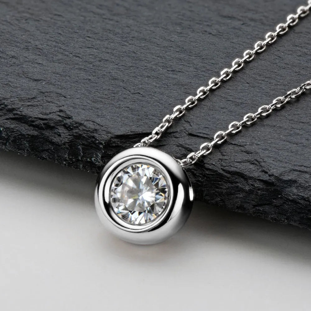 COLLANA PLUS ARGENTO MOISSANITE 1 CARATO