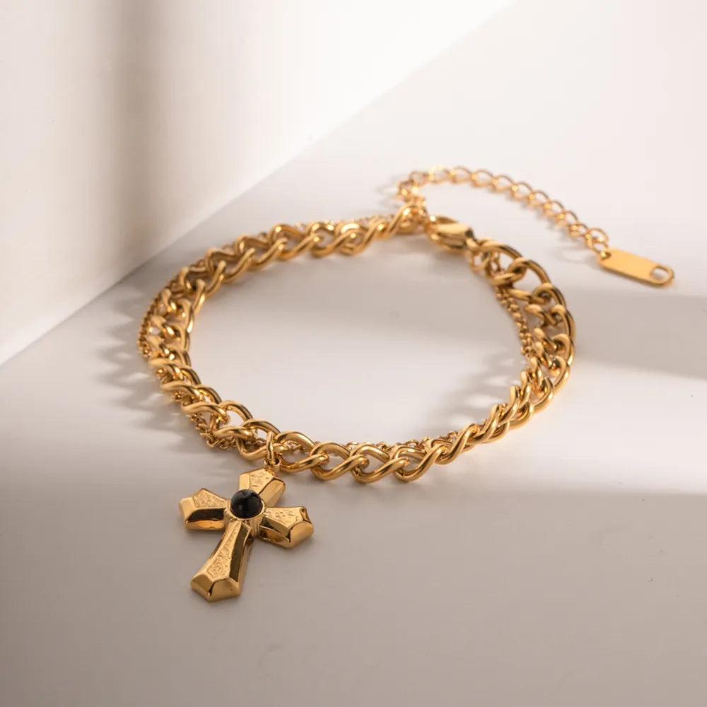 BRACCIALE CROCE PENDENTE