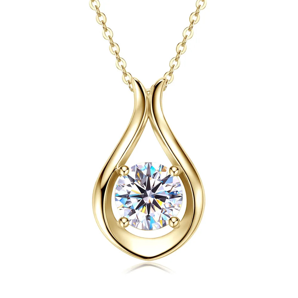 COLLANA GOCCIA ARGENTO MOISSANITE 2 CARATI