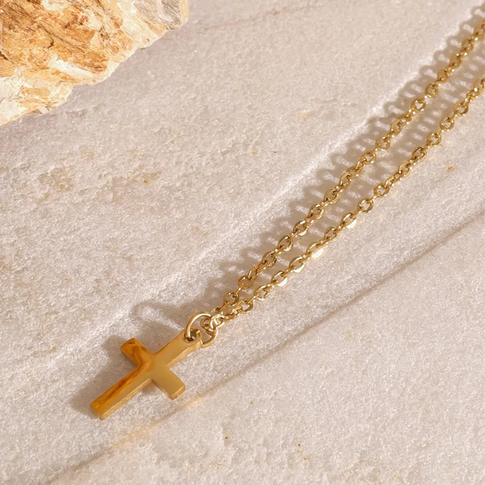 COLLANA THREE CROSS ORO PLACCATO 18K