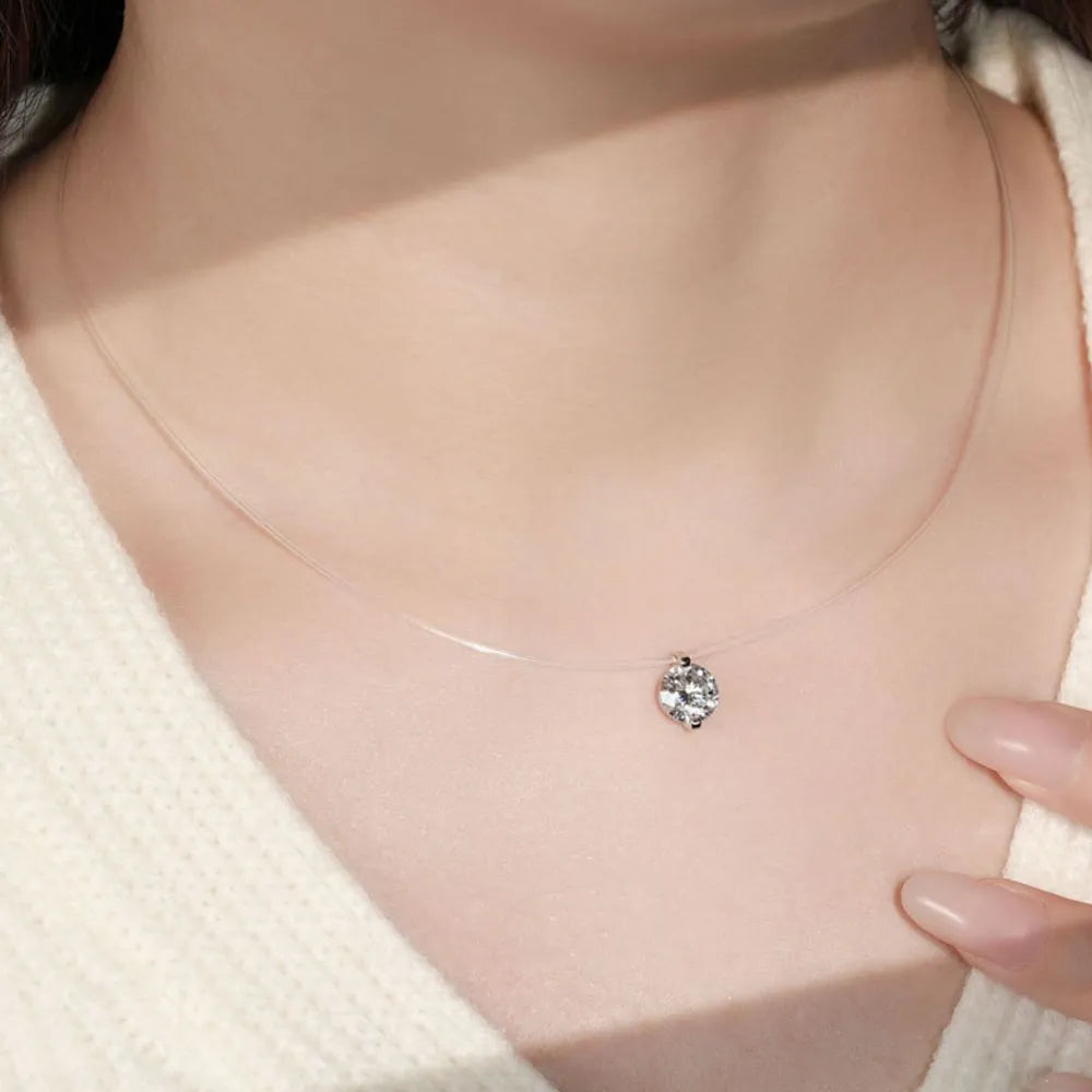 COLLANA ROUND ARGENTO MOISSANITE 1 CARATO