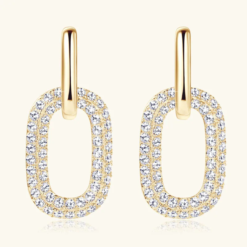 ORECCHINI CHAIN ARGENTO MOISSANITE 2.16 CARATI