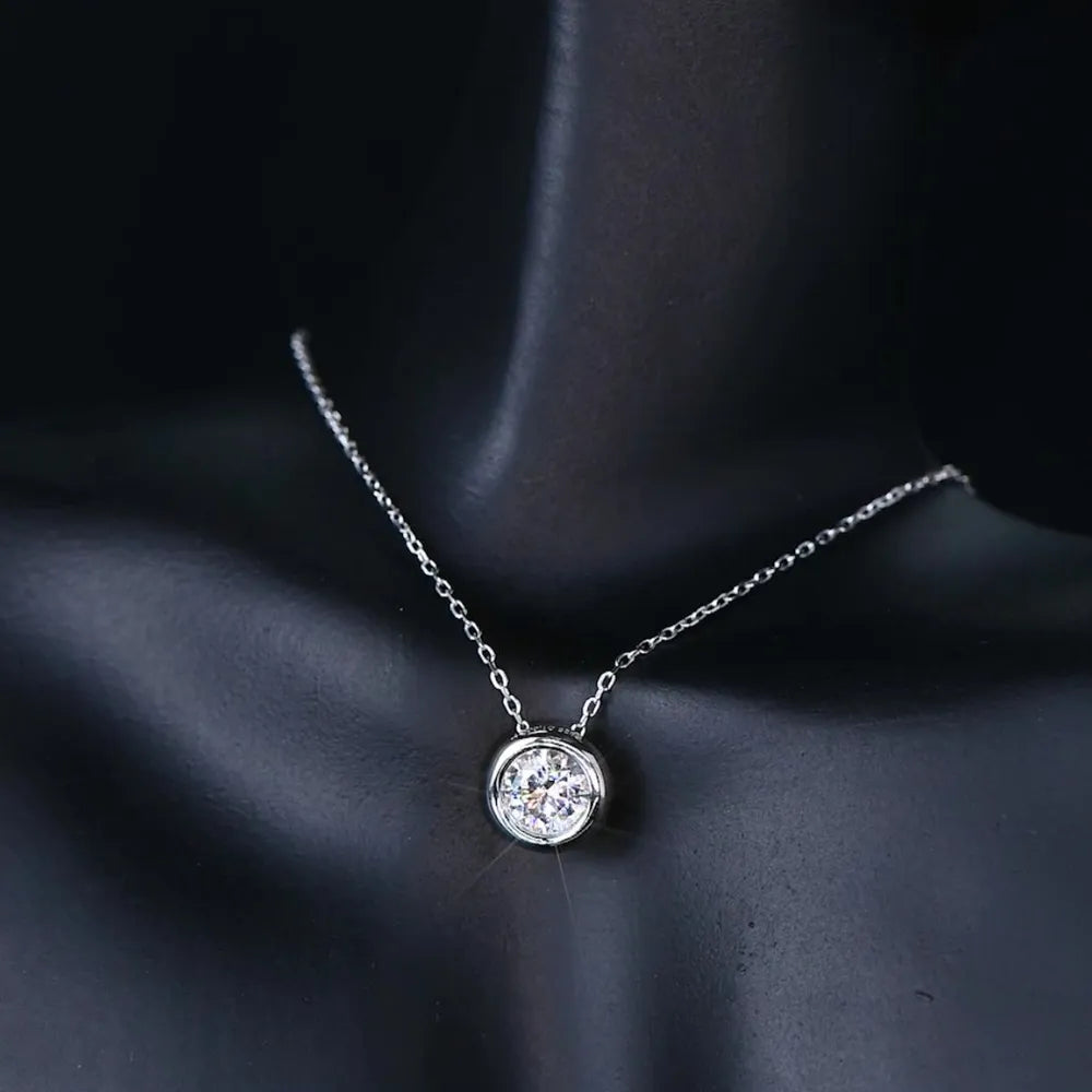 COLLANA PLUS ARGENTO MOISSANITE 1 CARATO