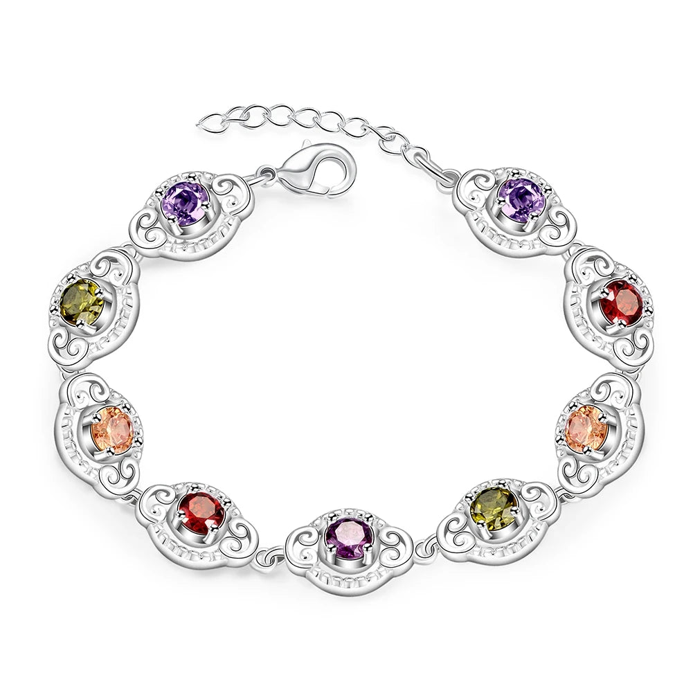 BRACCIALE COLORI PLACCATO ARGENTO