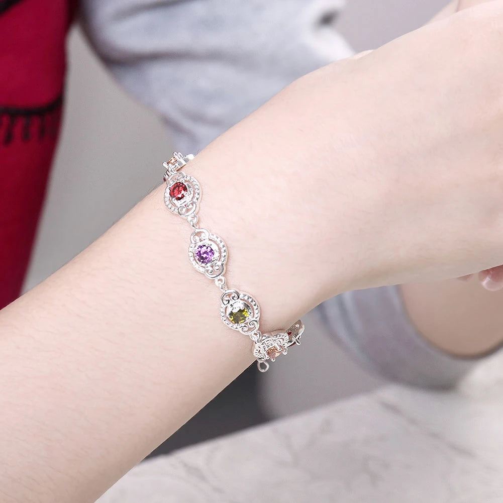 BRACCIALE COLORI PLACCATO ARGENTO